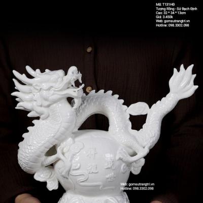 TƯỢNG RỒNG BẠCH ĐỊNH - SỨ TRẮNG